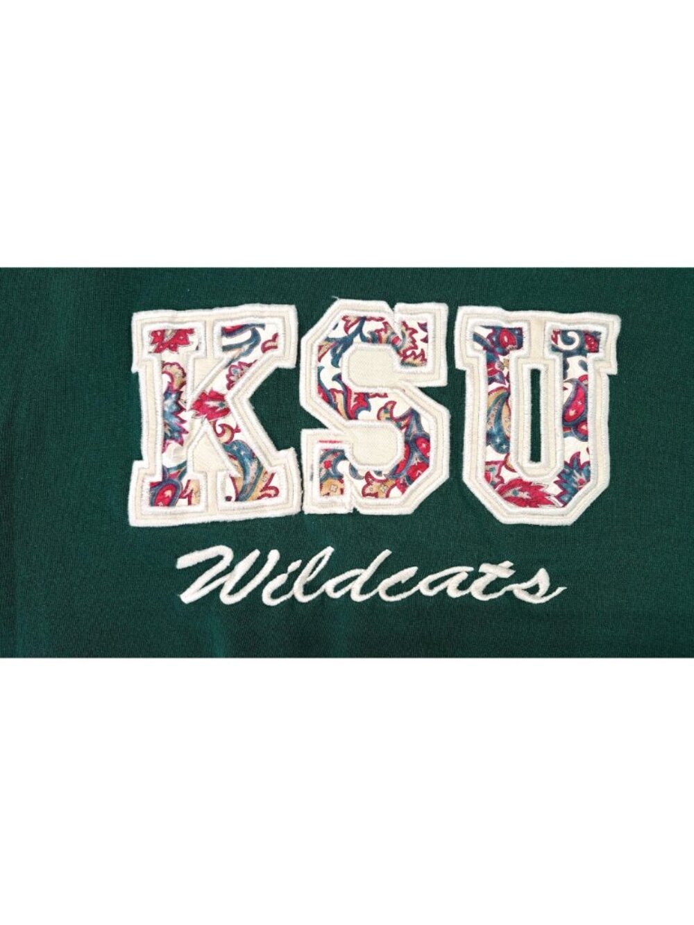 Vintage KSU K-State Wildcats Russell Athletic Green Sweatshirt Men XL Floral - Picture 4 of 10